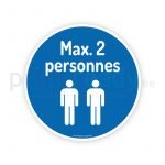 Autocollant de securite maximum 2 personnes