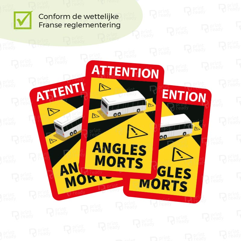 Dode hoek stickers frankrijk Bus/Autocar/Camper