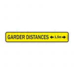 Autocollant Garder distances Jaune