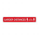 Autocollant Garder distances Rouge