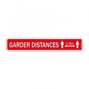 Autocollant Garder distances Rouge